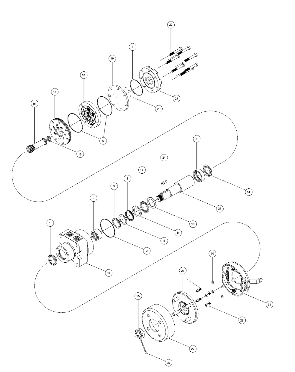 Wheel Motors (White) Diagram and Parts List for M72-KW (53AI8CT8050-37HP-OHV)(2009 & Before) Cub Cadet Lawn Tractor